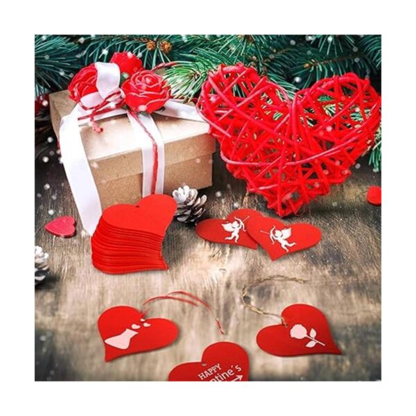 24 piezas de adorno de madera con forma de corazón para el