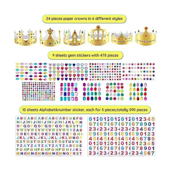 24 piezas coronas de papel doradas para fiestas de