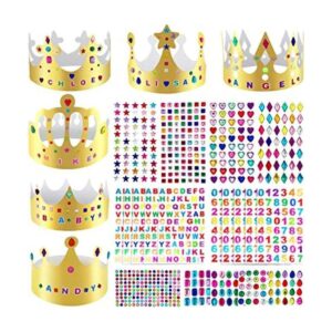 24 piezas coronas de papel doradas para fiestas de