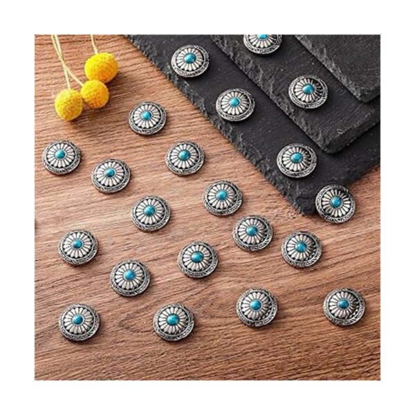 24 piezas de conchos redondos de imitación turquesa