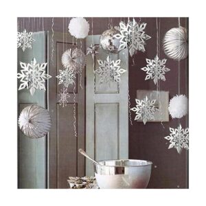 24 piezas de copos de nieve colgantes de Navidad 12 copos