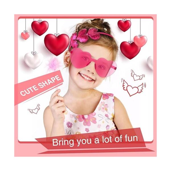 24 piezas de diadema con lentejuelas de corazón y gafas de