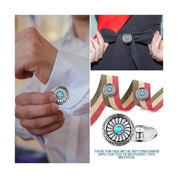 24 piezas de conchos redondos de imitación turquesa