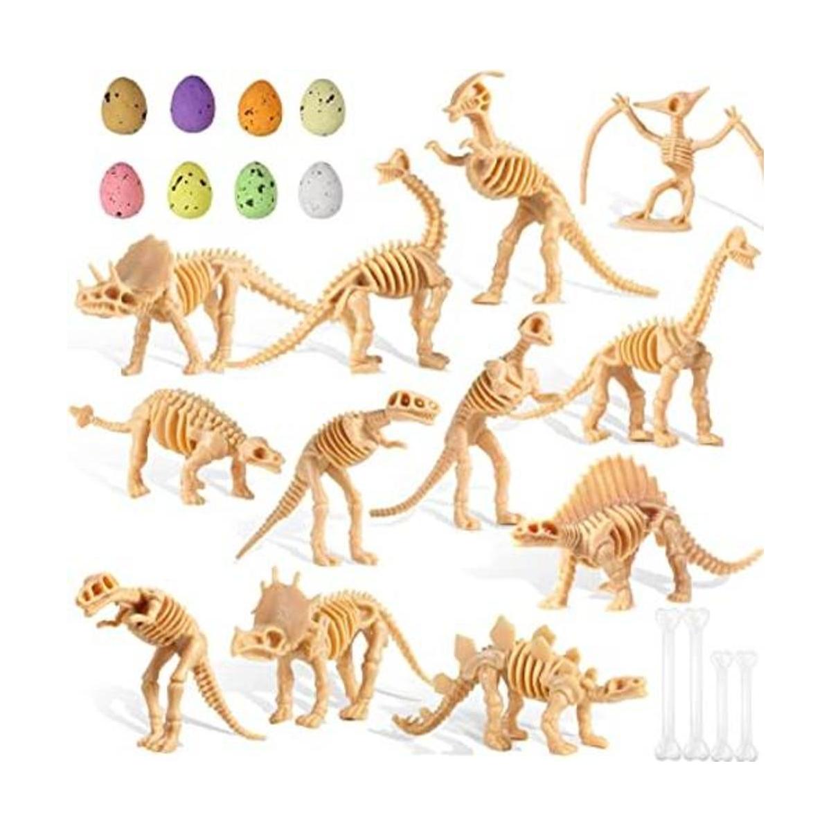 24 piezas de dinosaurio fósiles de esqueleto de dinosaurio