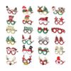 24 piezas de marco de gafas de Navidad con purpurina para_1