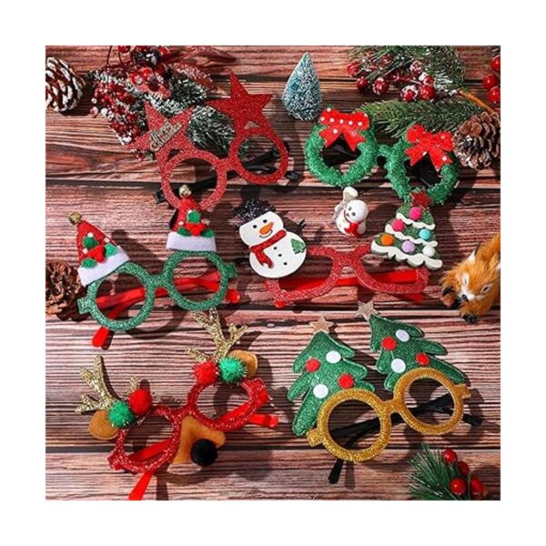 24 piezas de marco de gafas de Navidad con purpurina para_3