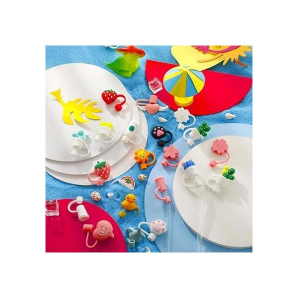 24 piezas de fundas de pajilla tapa de silicona
