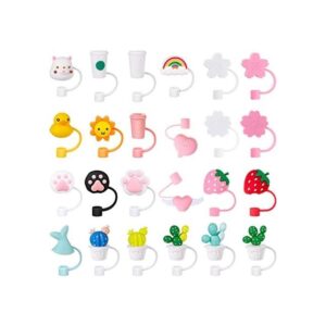 24 piezas de fundas de pajilla tapa de silicona