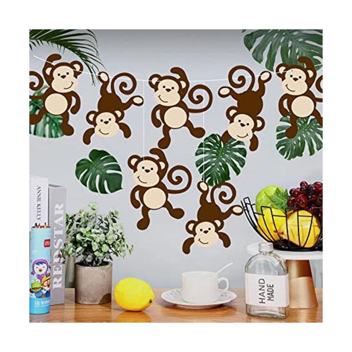 24 piezas de recortes de mono decoración de fiesta de