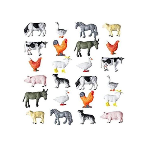 24 piezas mini granja animales figuras de plástico granja_1
