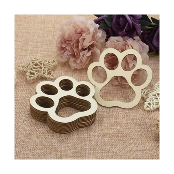 24 recortes de madera en forma de pata para perros y gatos