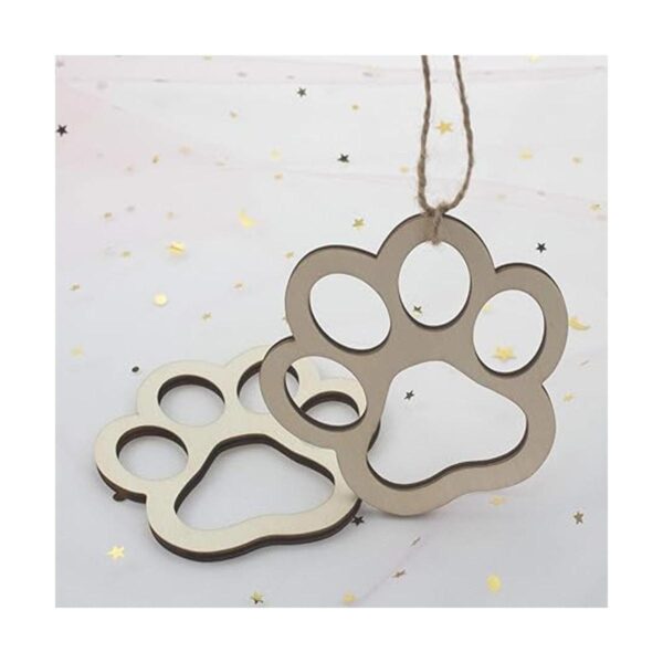 24 recortes de madera en forma de pata para perros y gatos