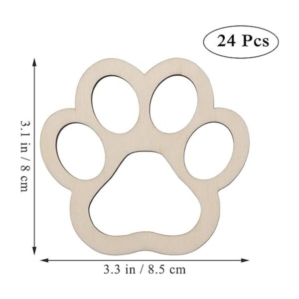 24 recortes de madera en forma de pata para perros y gatos