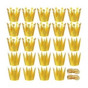 24 sombreros de corona dorados coronas de papel para_1