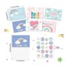 24 tarjetas de agradecimiento arcoíris con sobres y_2