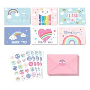 24 tarjetas de agradecimiento arcoíris con sobres y_1