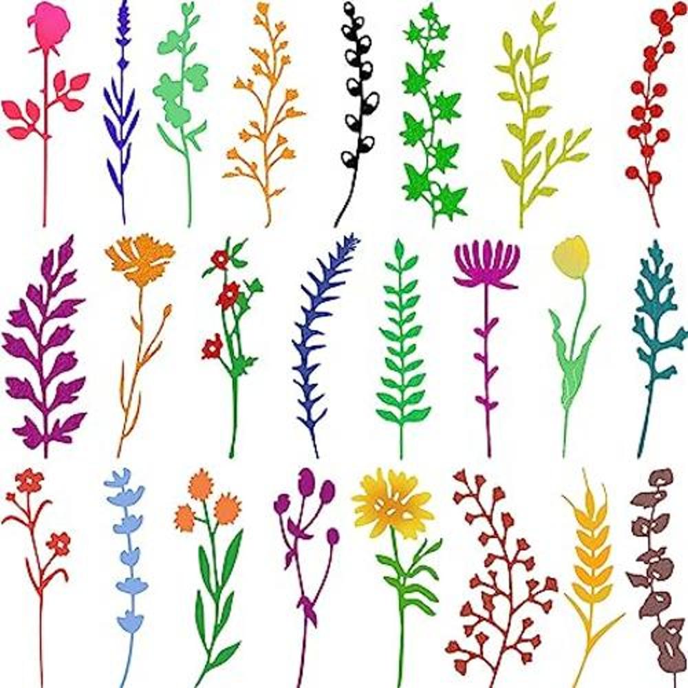 24 troqueles de corte de metal de flores silvestres para