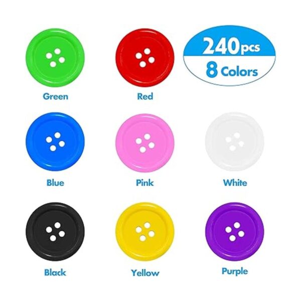 240 piezas en 8 colores redondos multicolores 4 agujeros_2