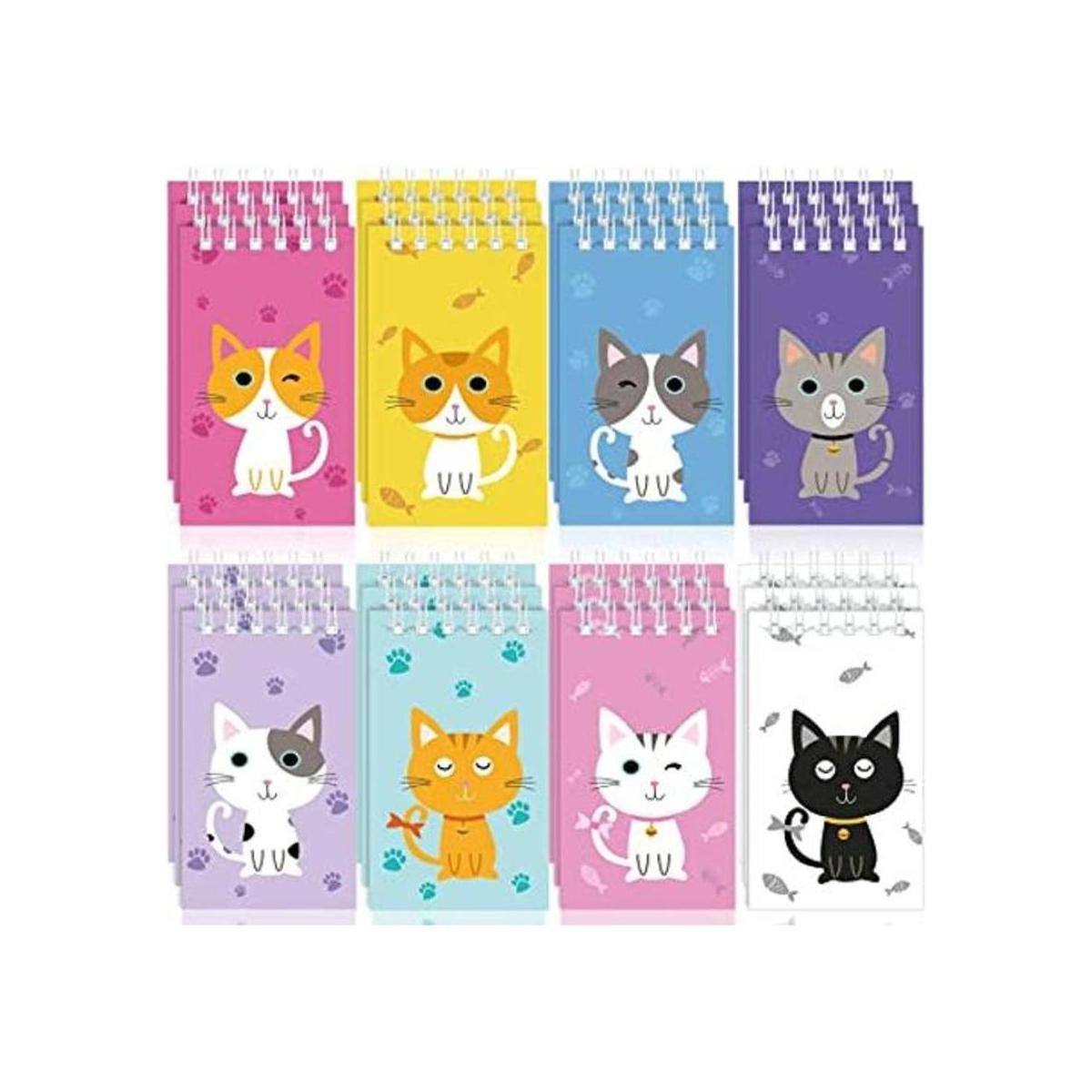 24 unidades de mini bloc de notas de animales de gato