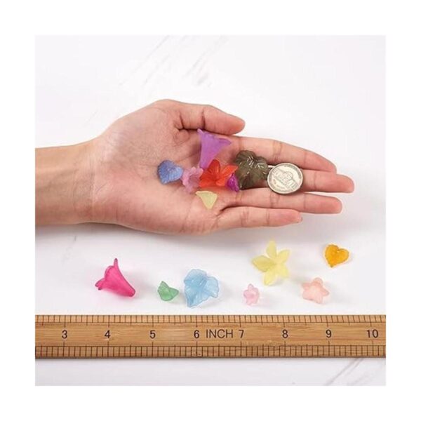 240 cuentas acrílicas esmeriladas transparentes de flores_4