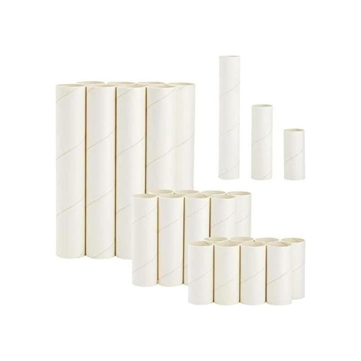 24 tubos de cartón blanco para manualidades rollos de