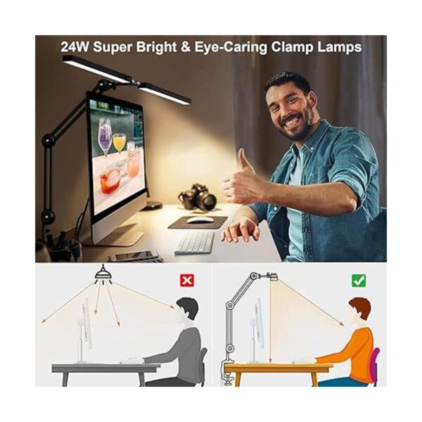24W Desk Lamps for Home Office Bright Tall Desk Lamp with_2