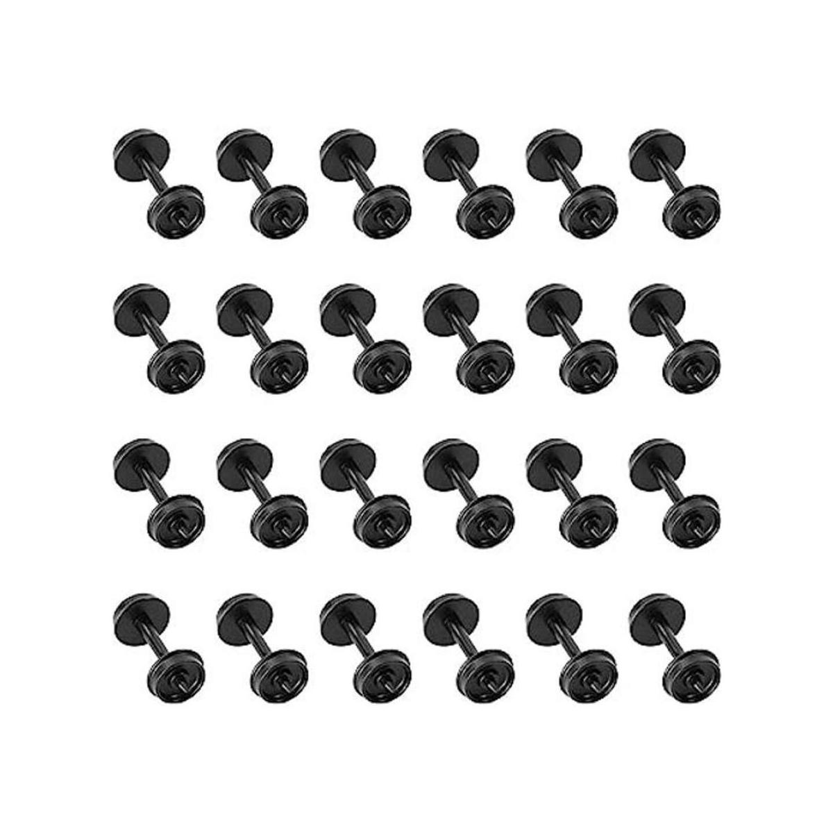 24pcs POM plástico 33 ruedas para modelo tren 187 HO