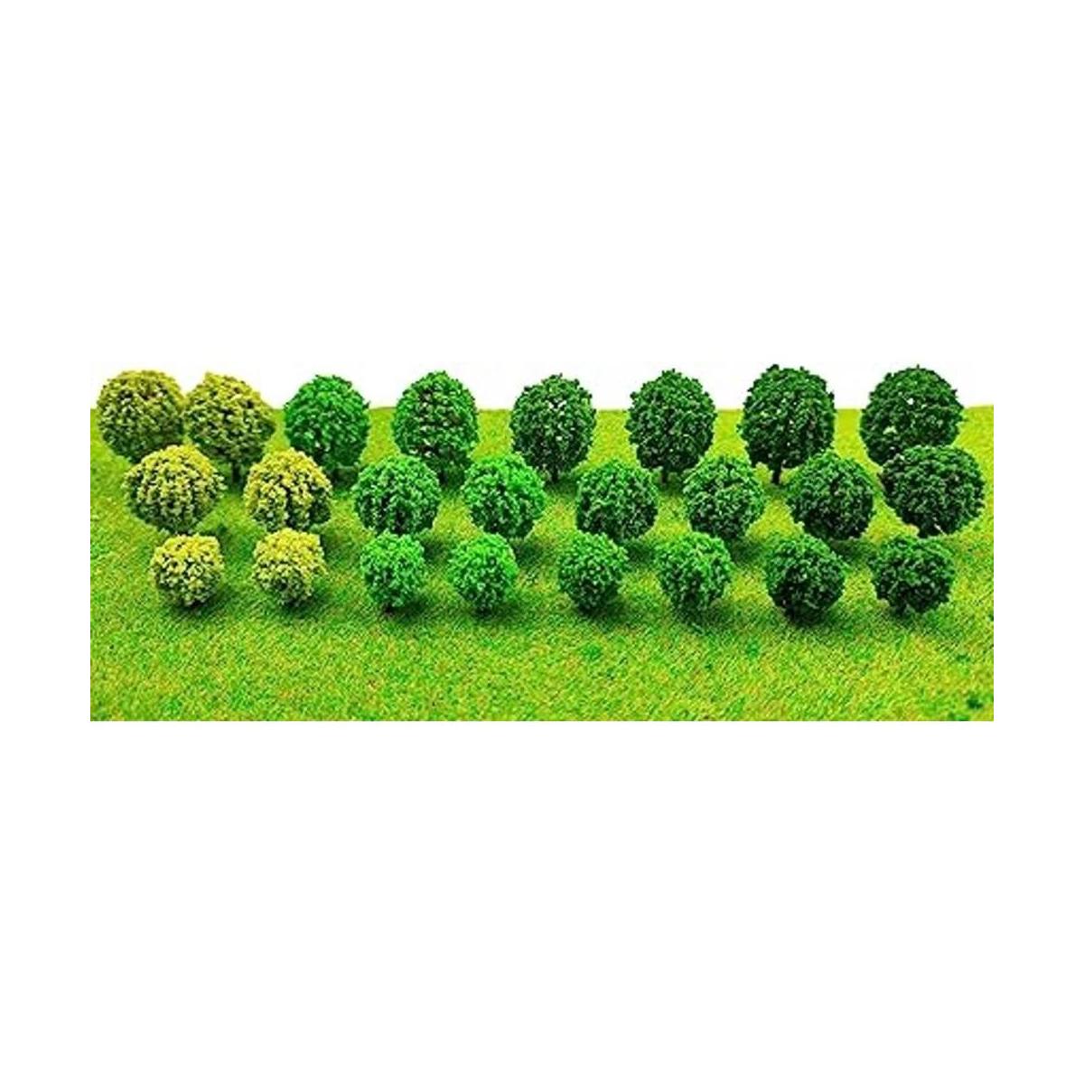 24pcs Mini Modelo rboles Arbusto Mixto rboles Vegetación