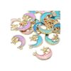 24pcs esmalte Luna Star Charms Celestial Charms Colgantes