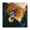 24pcs esmalte Luna Star Charms Celestial Charms Colgantes