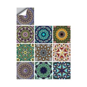 25 calcomanías de azulejos estilo mandala 4 x 4 pulgadas