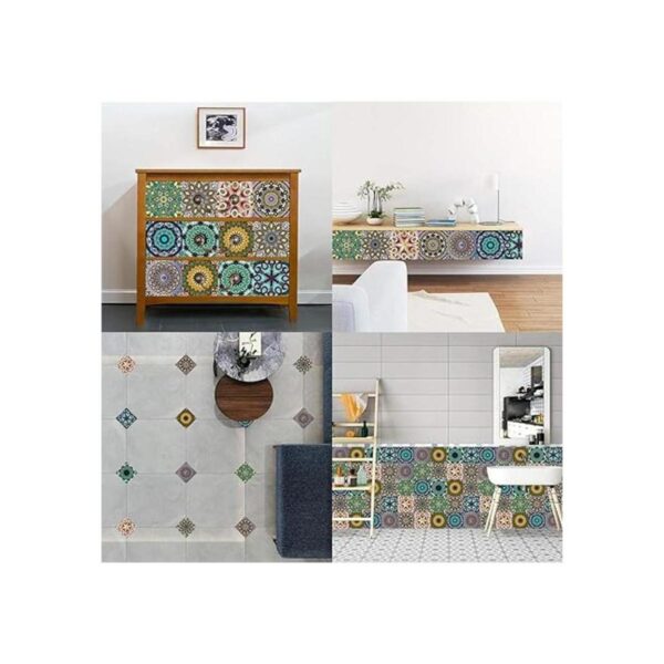 25 calcomanías de azulejos estilo mandala 4 x 4 pulgadas