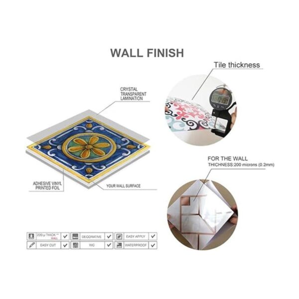 25 calcomanías de azulejos estilo mandala 4 x 4 pulgadas
