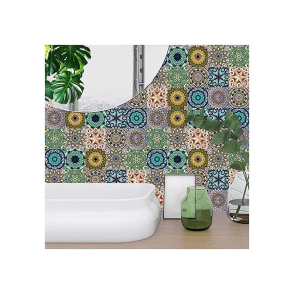 25 calcomanías de azulejos estilo mandala 4 x 4 pulgadas