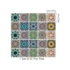 25 calcomanías de azulejos estilo mandala 4 x 4 pulgadas