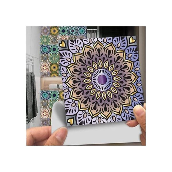 25 calcomanías de azulejos estilo mandala 4 x 4 pulgadas