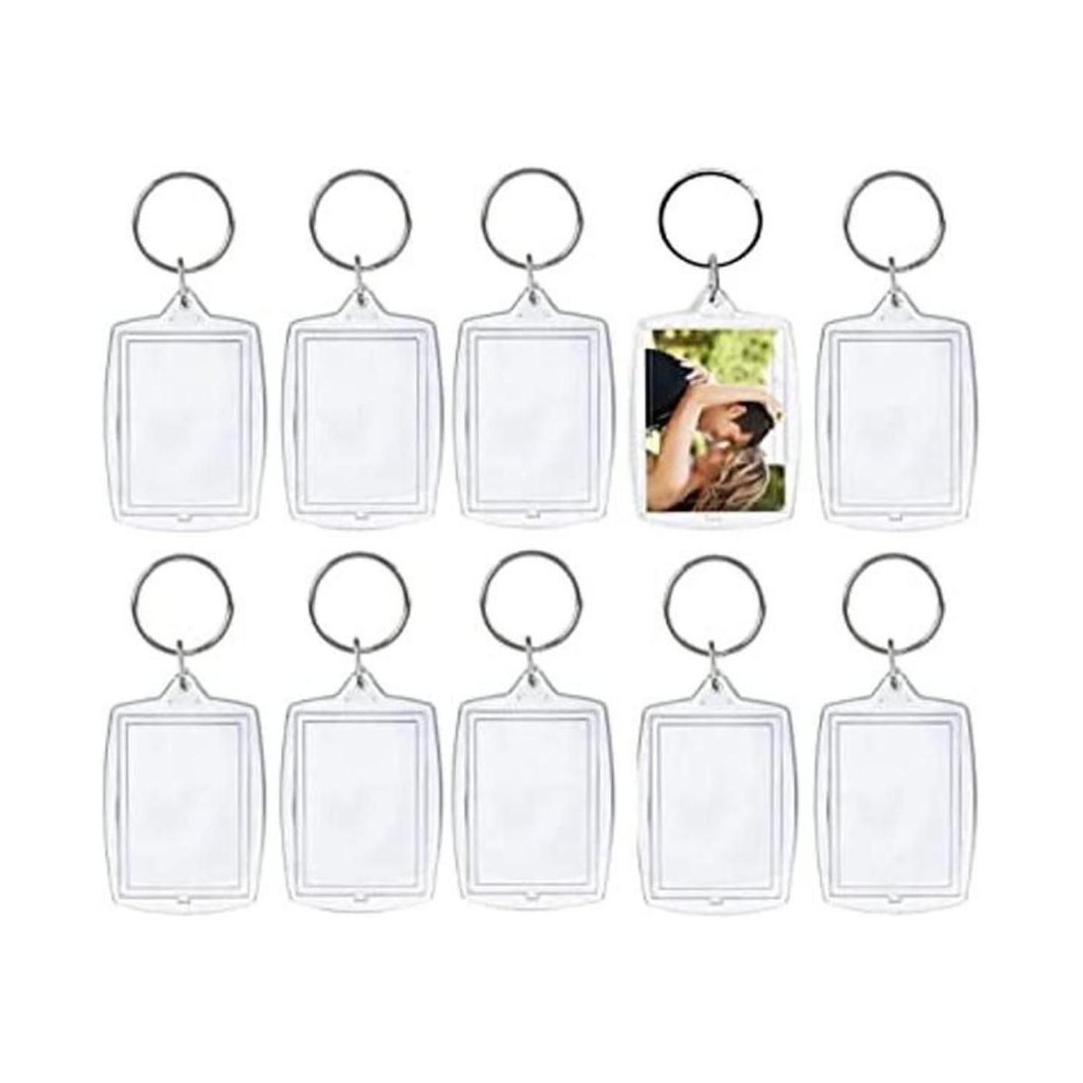 25 llaveros de acrílico para foto en blanco con inserción