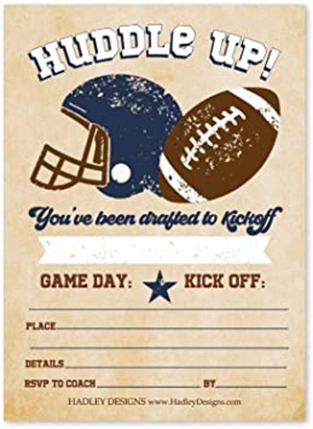 25 invitaciones de fiesta de cumpleaños de fútbol vintage
