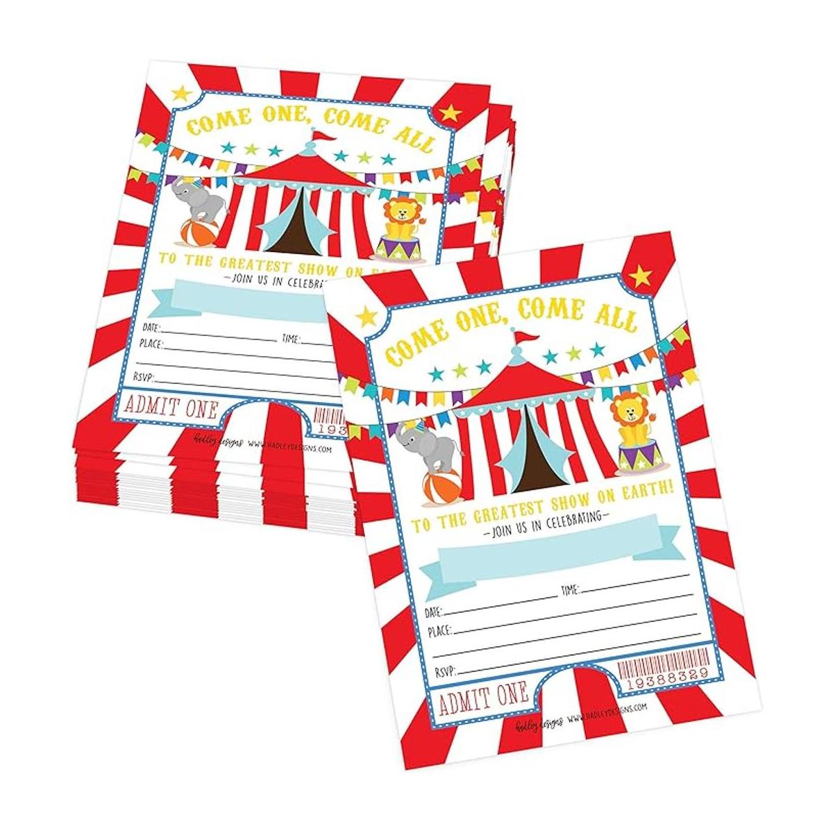 25 invitaciones de fiesta de cumpleaños para niños con