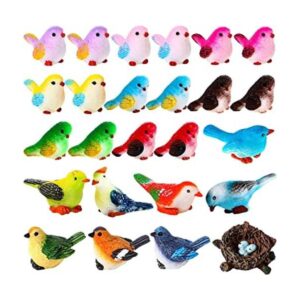 25 piezas de figuras de pájaros en miniatura figuras de