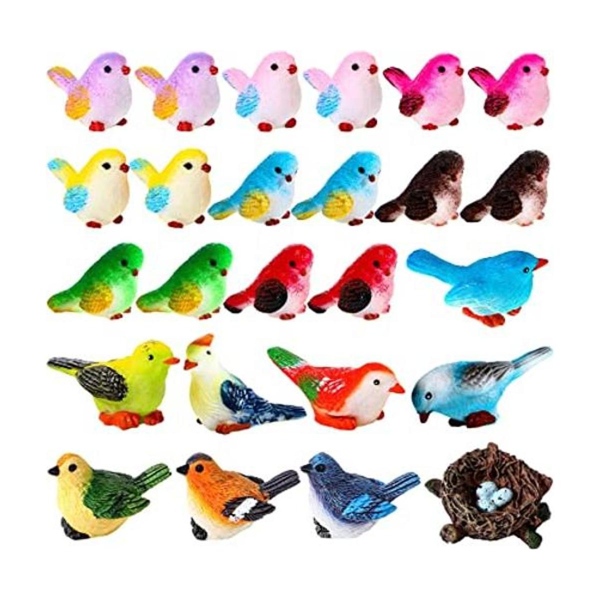 25 piezas de figuras de pájaros en miniatura figuras de