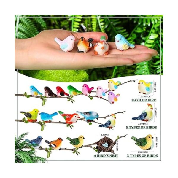 25 piezas de figuras de pájaros en miniatura figuras de