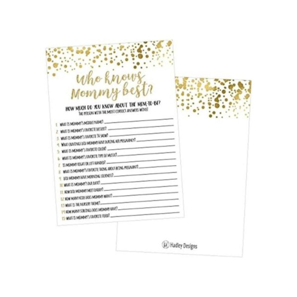 25 puntos dorados que sabe Mommy mejor Baby Shower juego_1