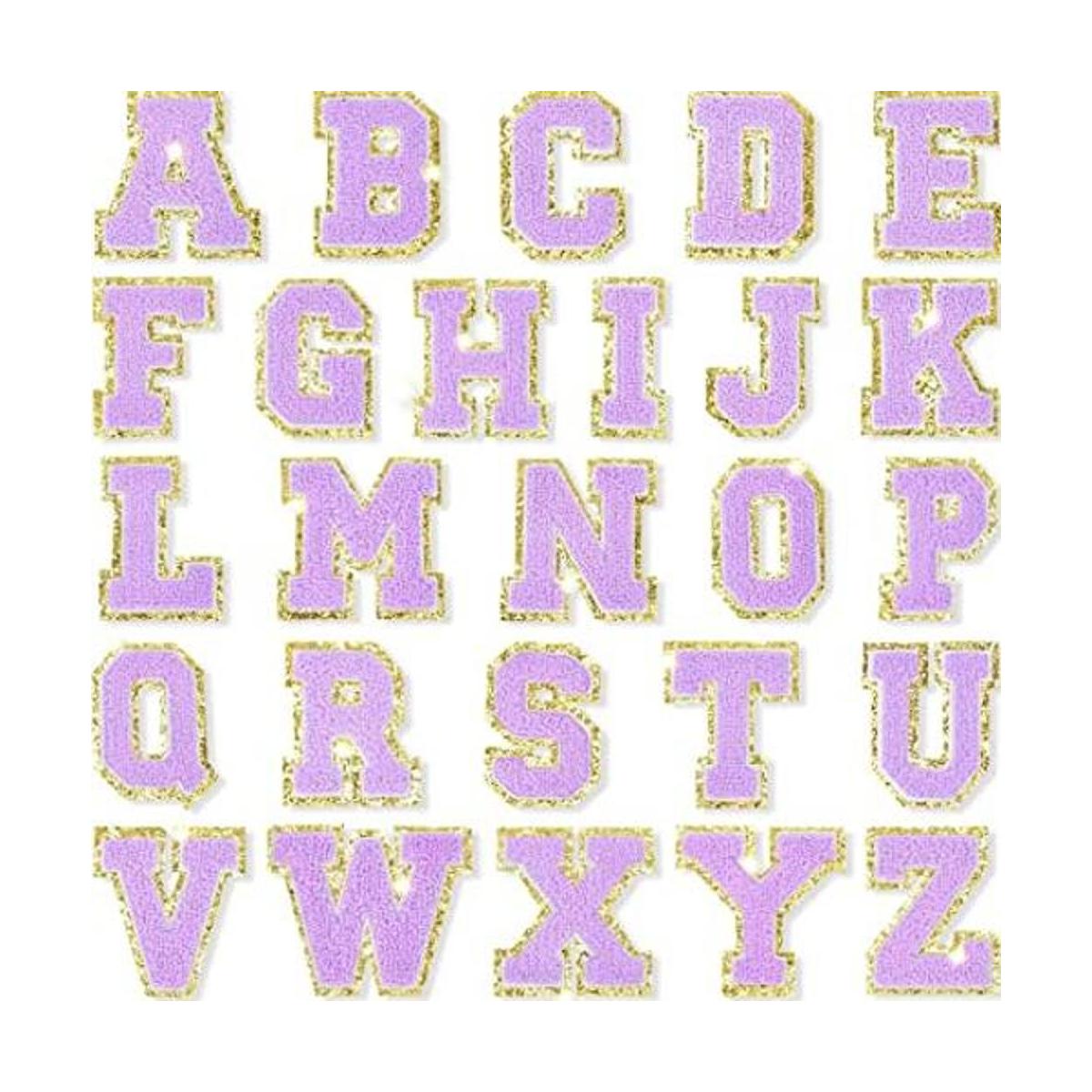 26 parches de brillantina para planchar con letras de