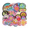 26 piezas de apliques termoadhesivos hippie retro parches