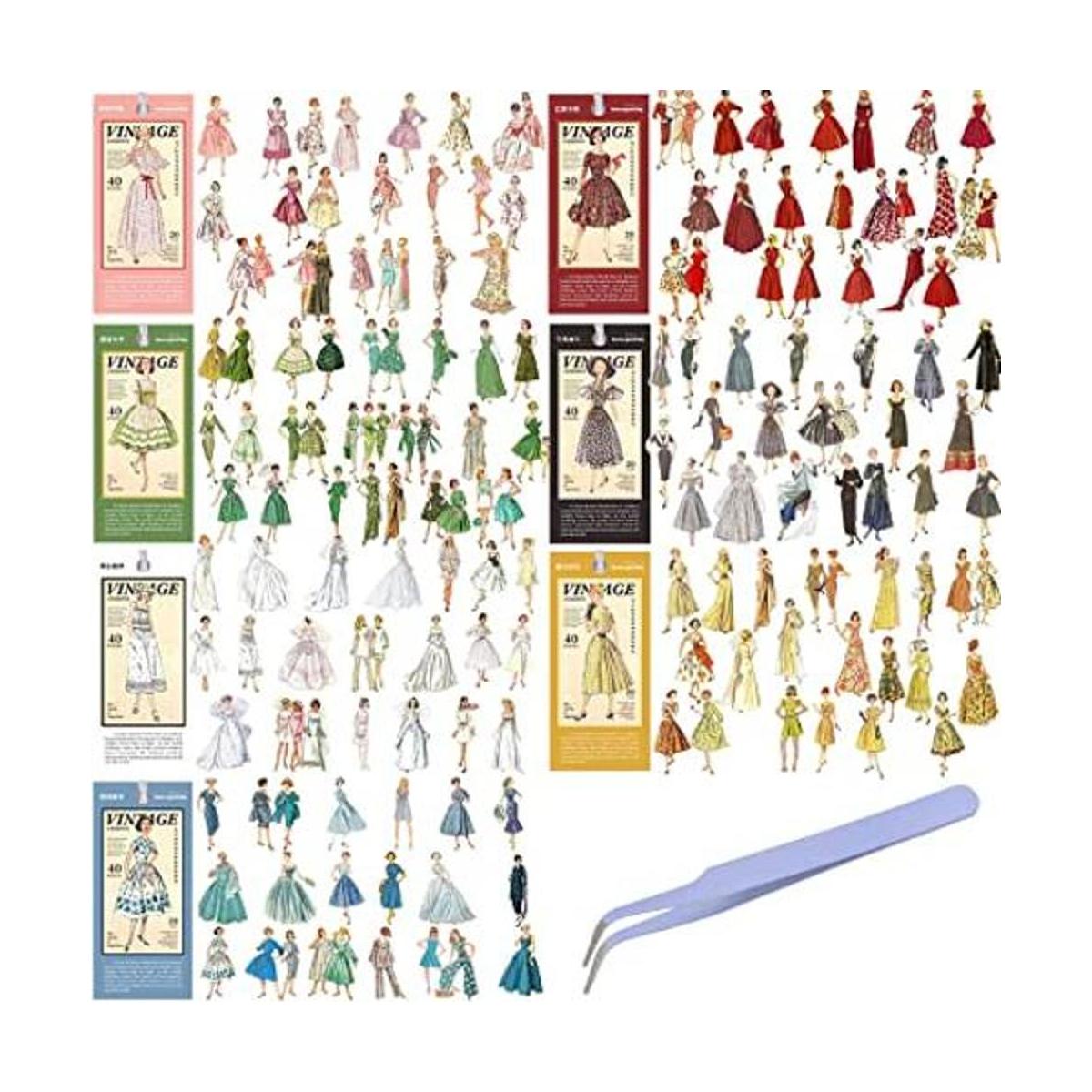 280 calcomanías vintage Washi para diario moda retro para