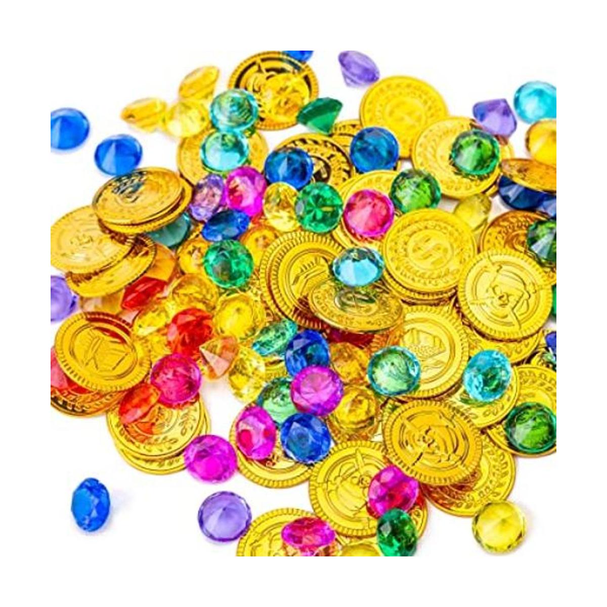 288 monedas y gemas de oro monedas de cofre del tesoro