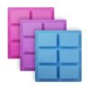 3 PCS Rectangle Silicone Molds SENHAI 6Cavity Cake Baking