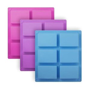 3 PCS Rectangle Silicone Molds SENHAI 6Cavity Cake Baking