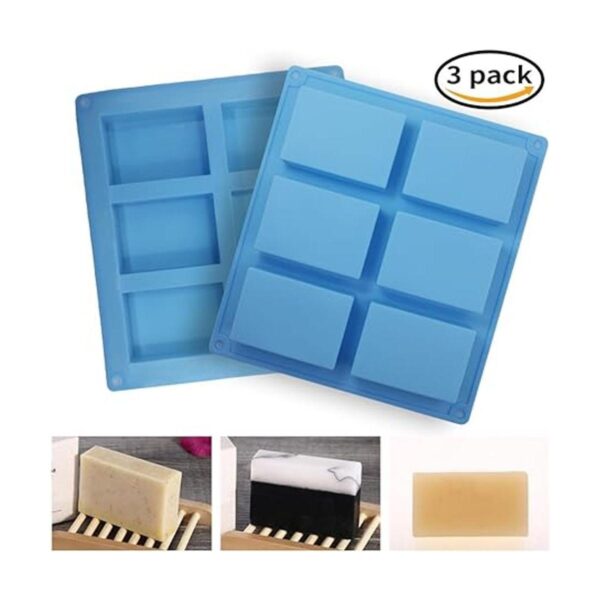 3 PCS Rectangle Silicone Molds SENHAI 6Cavity Cake Baking